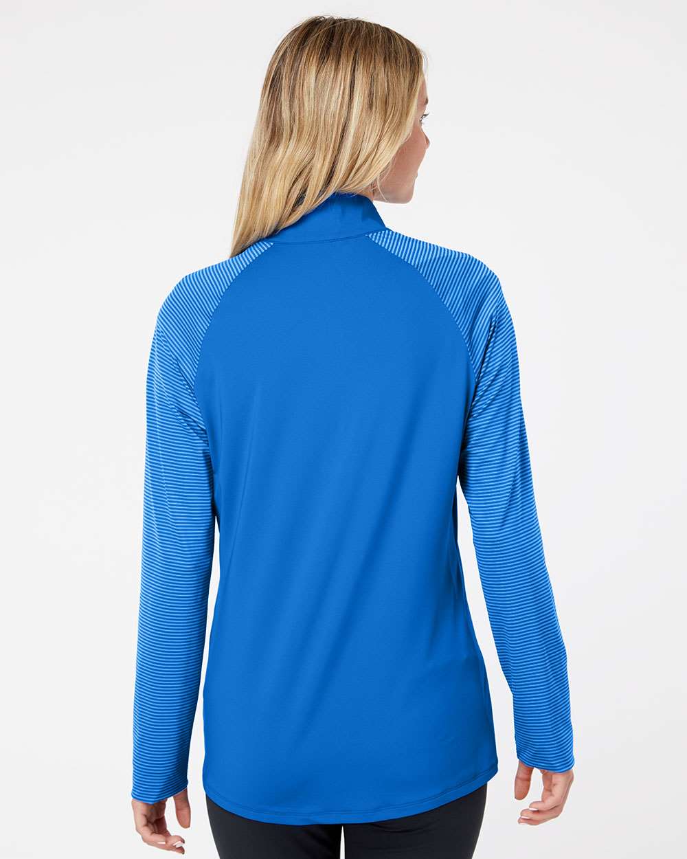 Adidas-A521-Women's Stripe Block Quarter-Zip Pullover - Image 13