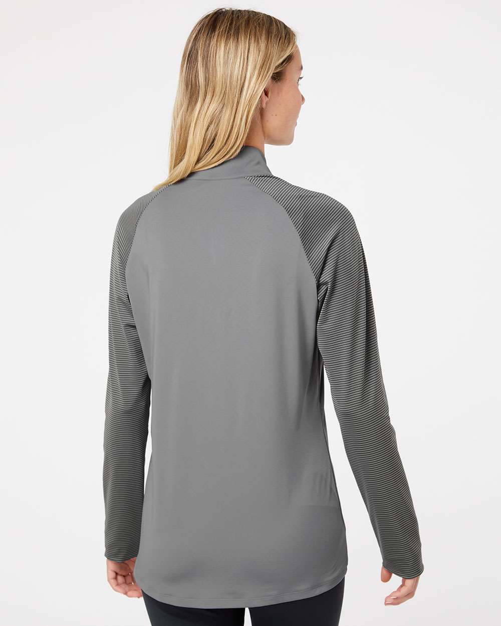 Adidas-A521-Women's Stripe Block Quarter-Zip Pullover - Image 19