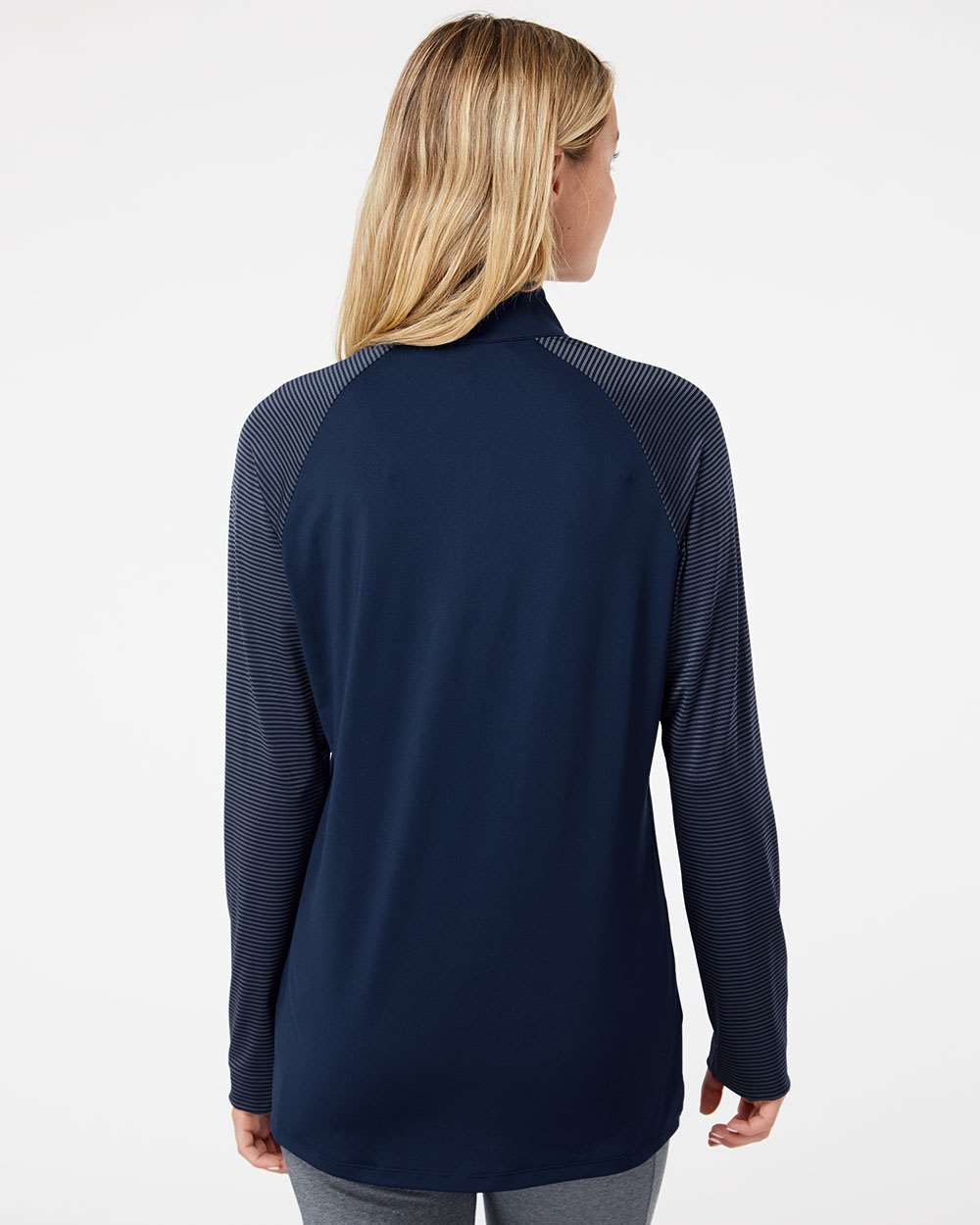 Adidas-A521-Women's Stripe Block Quarter-Zip Pullover - Image 25