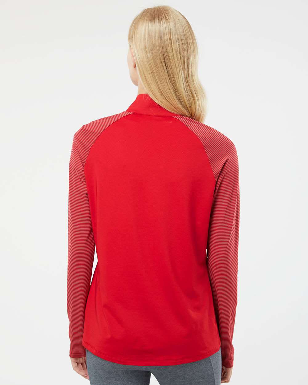 Adidas-A521-Women's Stripe Block Quarter-Zip Pullover - Image 31