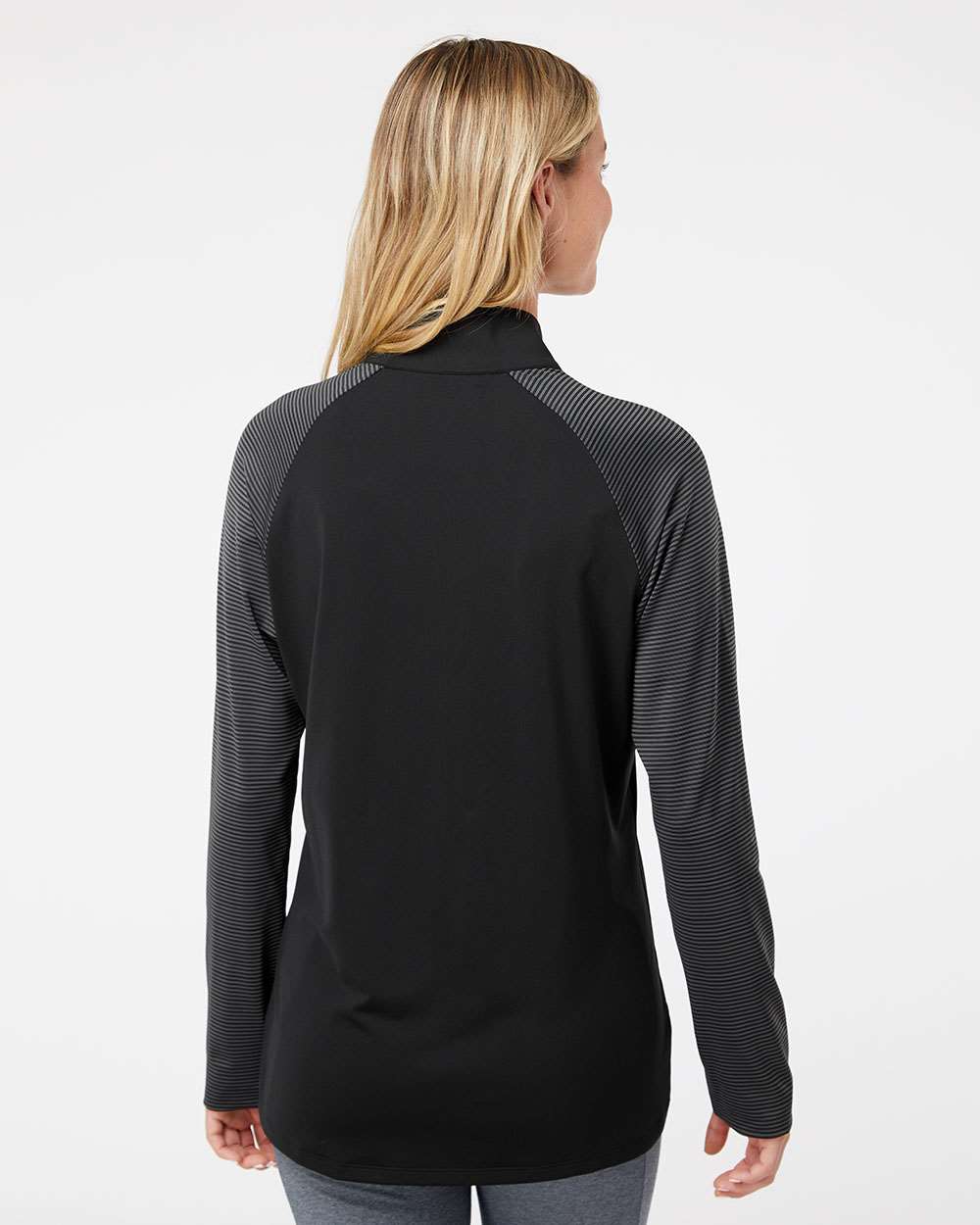 Adidas-A521-Women's Stripe Block Quarter-Zip Pullover - Image 6