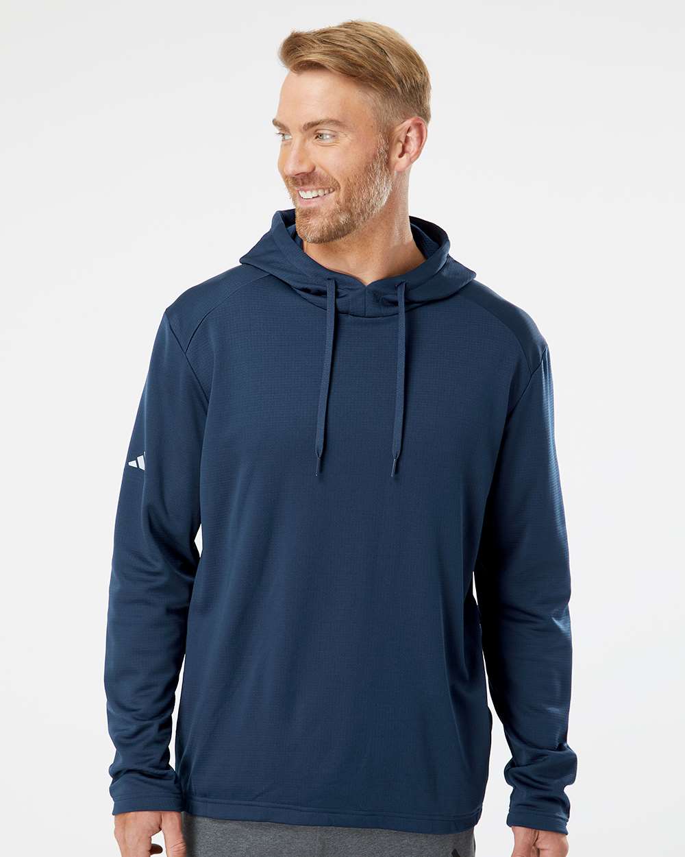 Adidas-A530-Textured Mixed Media Hooded Sweatshirt - Image 11