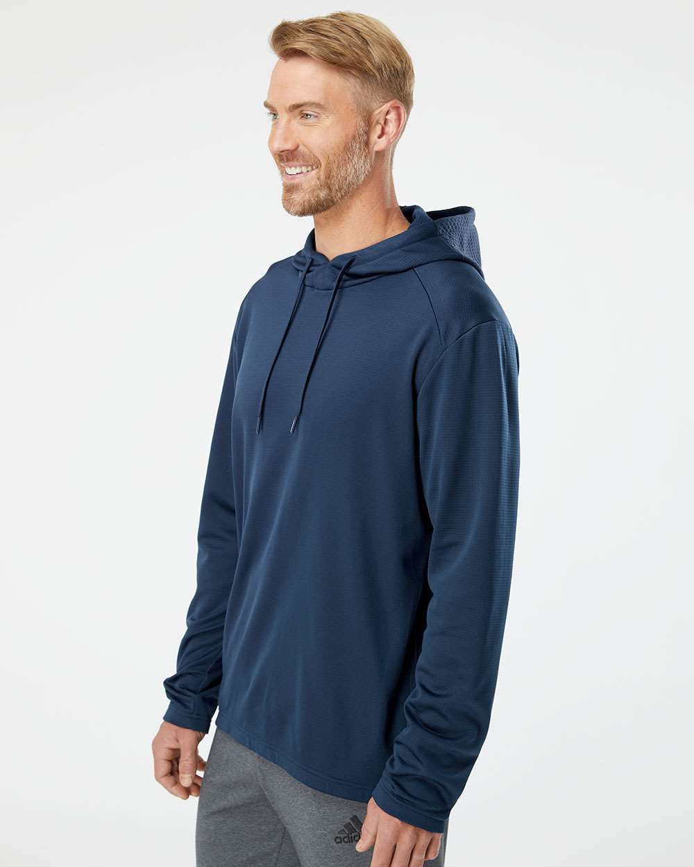 Adidas-A530-Textured Mixed Media Hooded Sweatshirt - Image 12