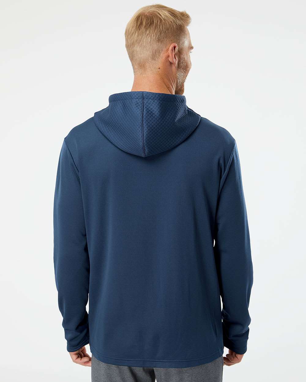 Adidas-A530-Textured Mixed Media Hooded Sweatshirt - Image 13
