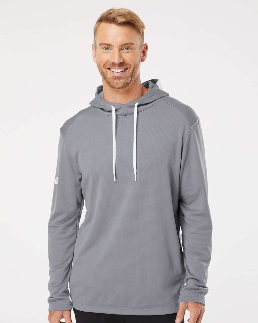 Adidas-A530-Textured Mixed Media Hooded Sweatshirt - Image 17