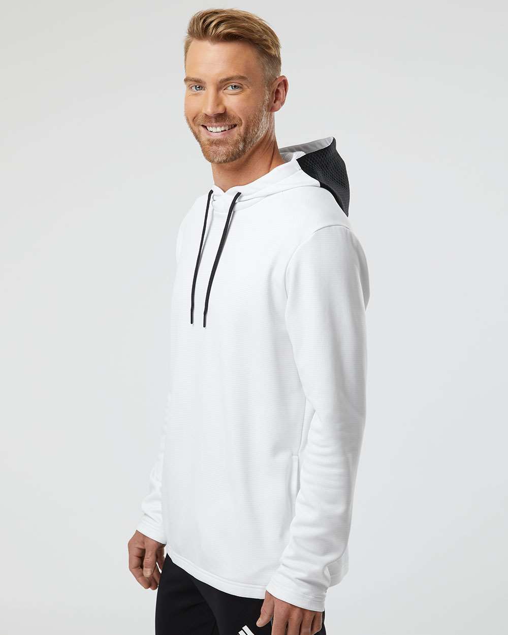 Adidas-A530-Textured Mixed Media Hooded Sweatshirt - Image 24