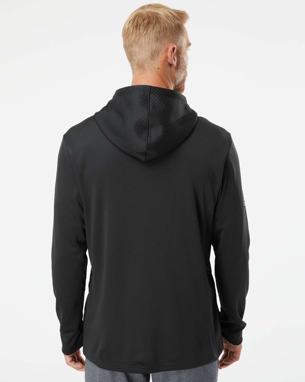 Adidas-A530-Textured Mixed Media Hooded Sweatshirt - Image 6