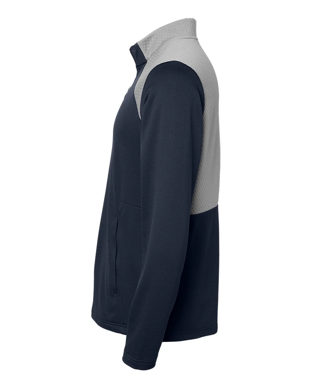 Adidas-A532-Textured Mixed Media Quarter-Zip Pullover - Image 10
