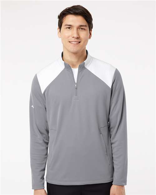 Adidas-A532-Textured Mixed Media Quarter-Zip Pullover - Image 16