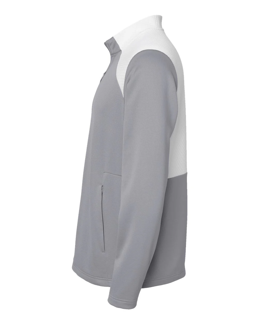 Adidas-A532-Textured Mixed Media Quarter-Zip Pullover - Image 20