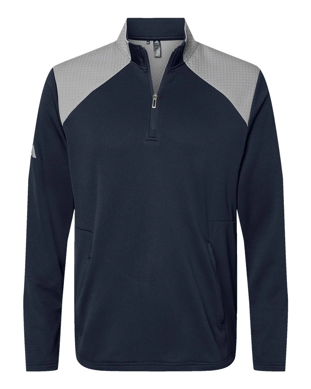 Adidas-A532-Textured Mixed Media Quarter-Zip Pullover - Image 8