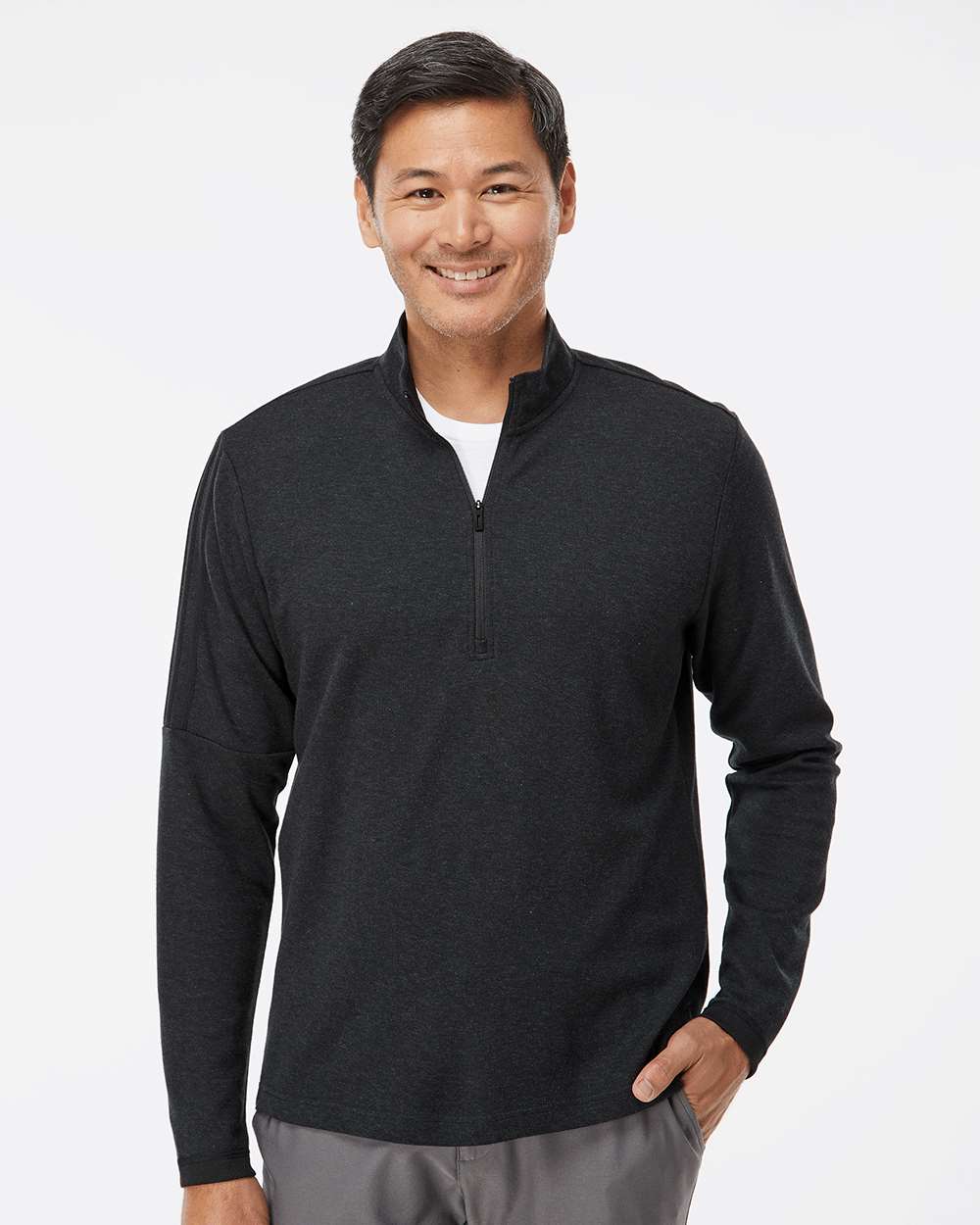 Adidas-A554-3-Stripes Quarter-Zip Sweater - Image 11
