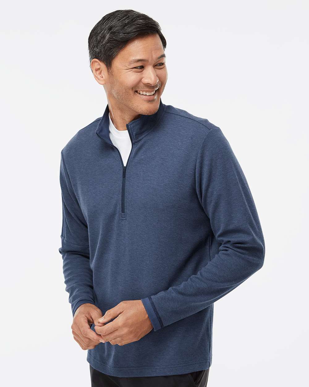 Adidas-A554-3-Stripes Quarter-Zip Sweater - Image 18
