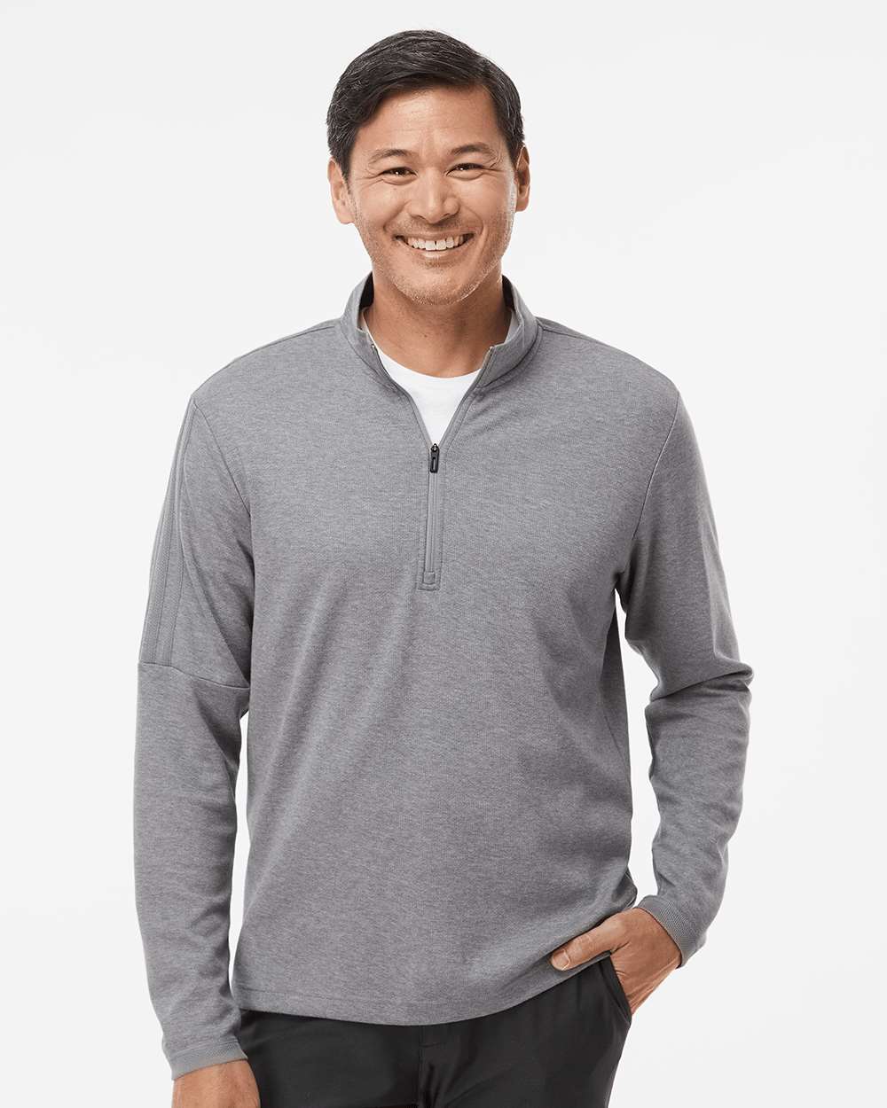 Adidas-A554-3-Stripes Quarter-Zip Sweater - Image 35