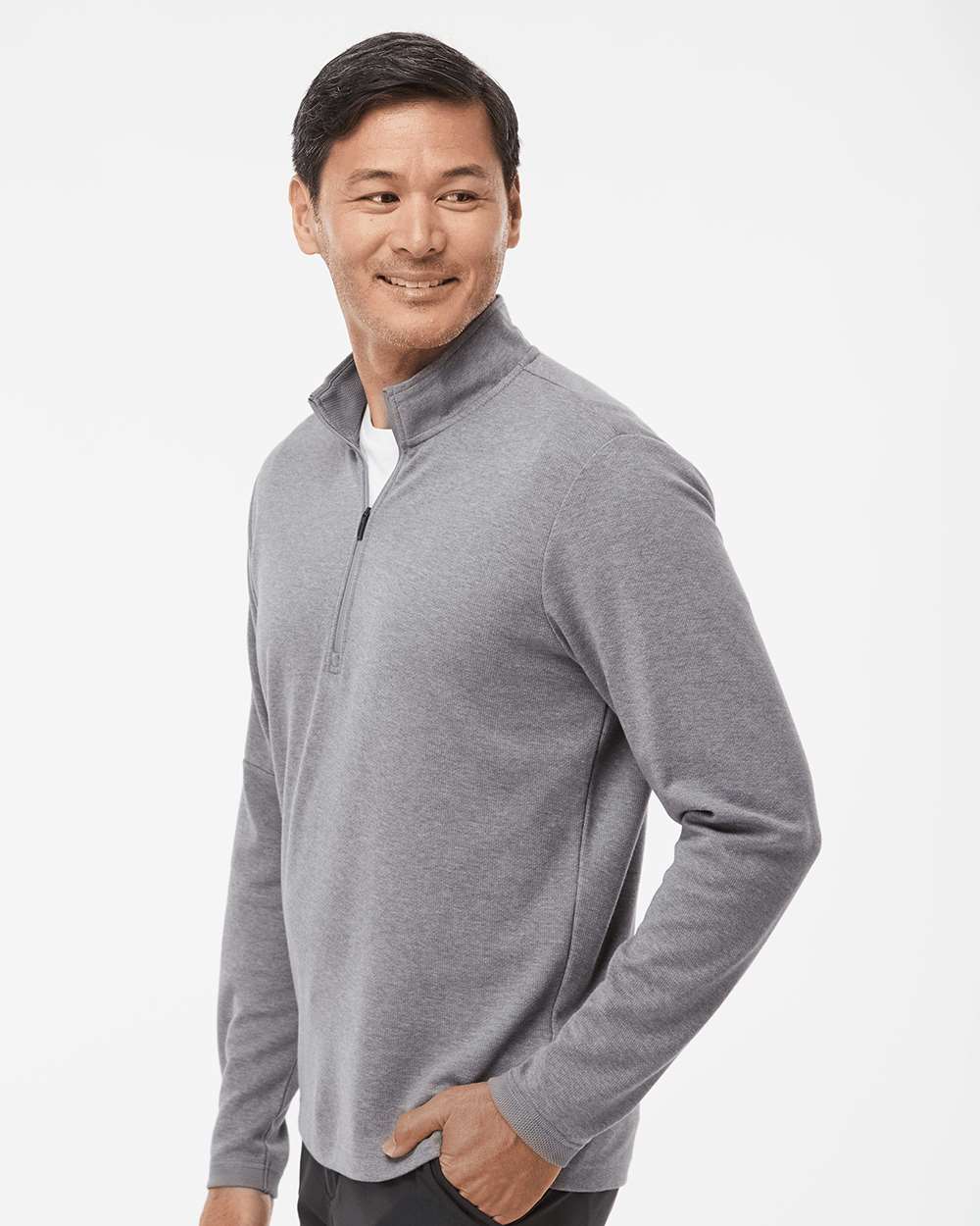 Adidas-A554-3-Stripes Quarter-Zip Sweater - Image 36