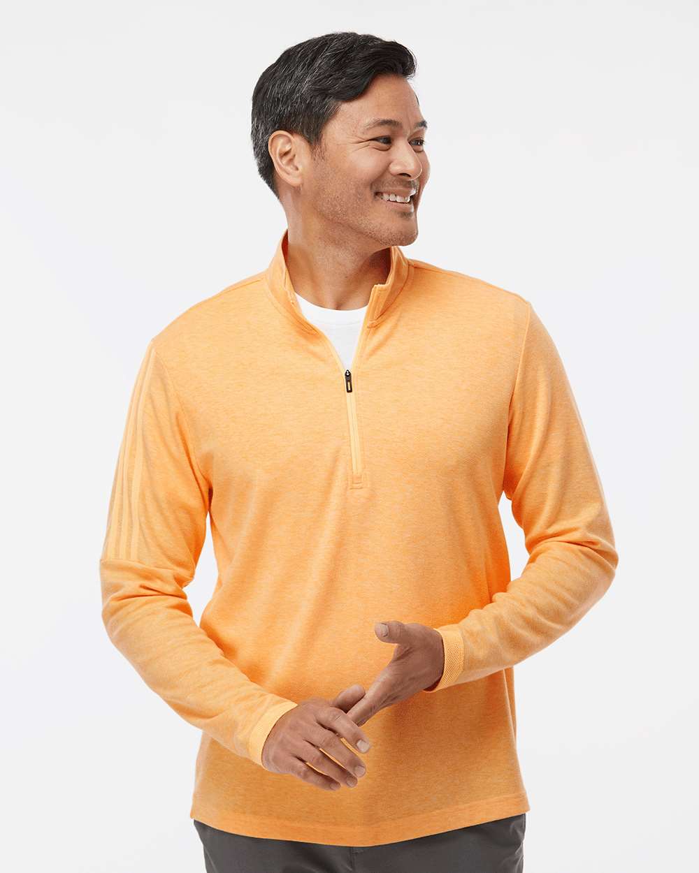 Adidas-A554-3-Stripes Quarter-Zip Sweater - Image 4