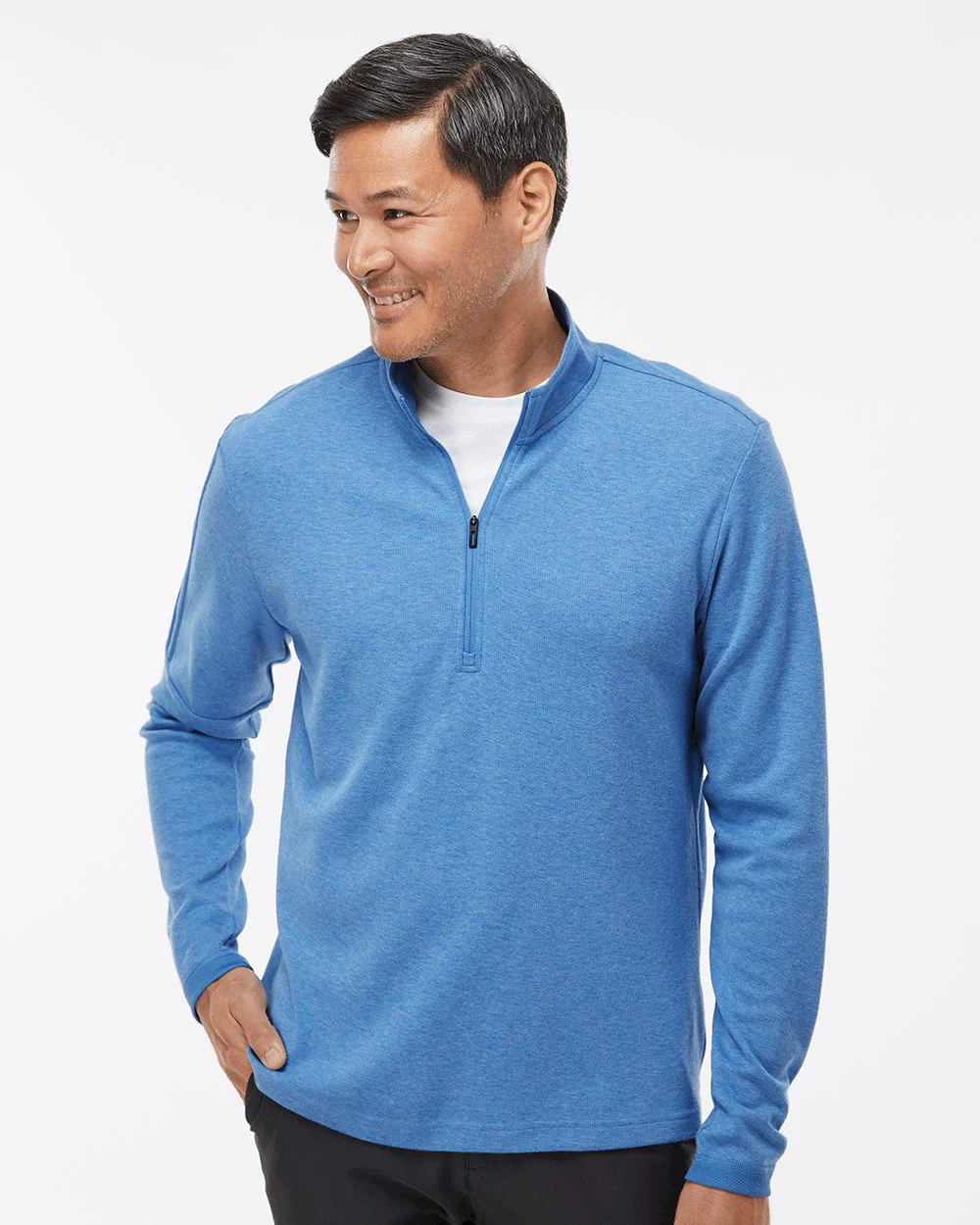 Adidas-A554-3-Stripes Quarter-Zip Sweater - Image 7