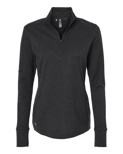 Adidas-A555-Women's 3-Stripes Quarter-Zip Sweater - Image 40