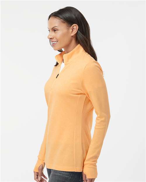 Adidas-A555-Women's 3-Stripes Quarter-Zip Sweater - Image 44