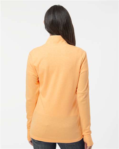 Adidas-A555-Women's 3-Stripes Quarter-Zip Sweater - Image 45