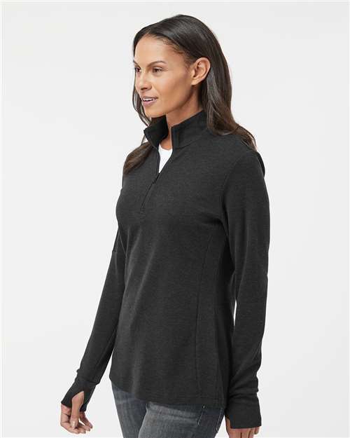 Adidas-A555-Women's 3-Stripes Quarter-Zip Sweater - Image 47