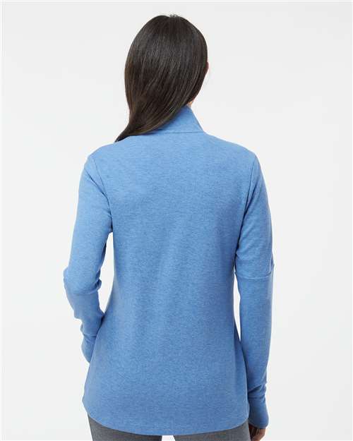 Adidas-A555-Women's 3-Stripes Quarter-Zip Sweater - Image 51