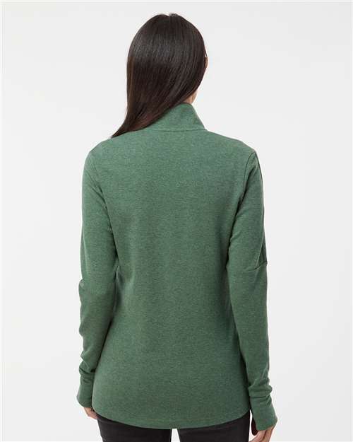 Adidas-A555-Women's 3-Stripes Quarter-Zip Sweater - Image 54