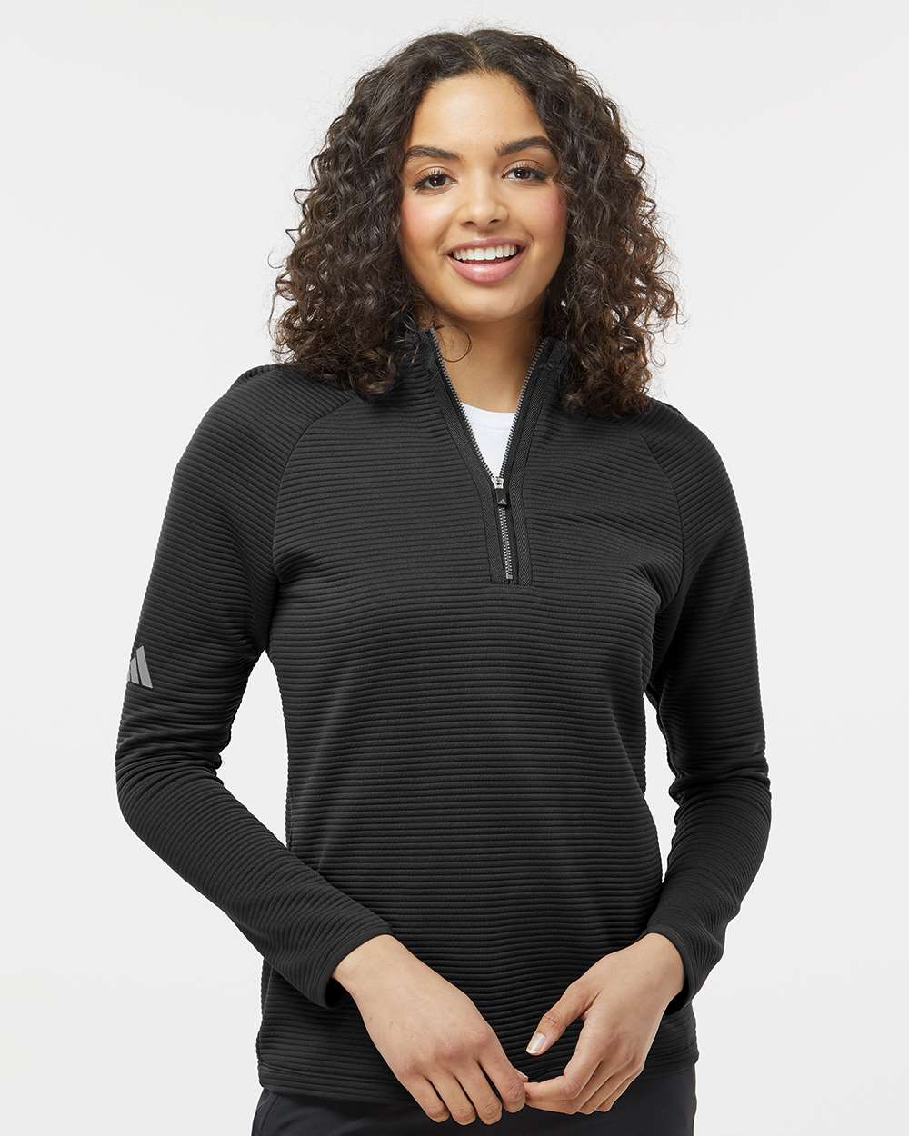 Adidas-A589-Women's Spacer Quarter-Zip Pullover - Image 4