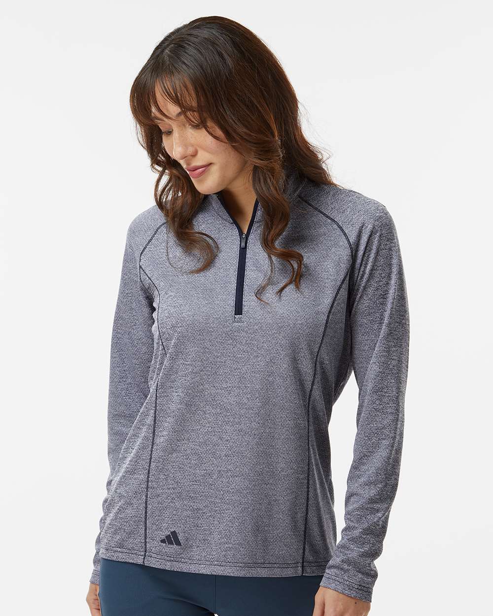 Adidas-A594-Women's Space Dyed Quarter-Zip Pullover - Image 11