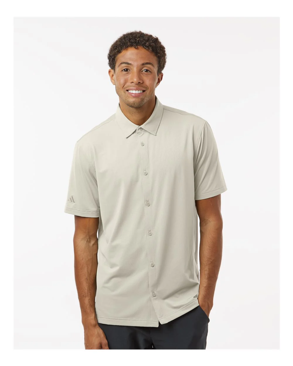 Adidas-A595-Button Down Short Sleeve Shirt - Image 4