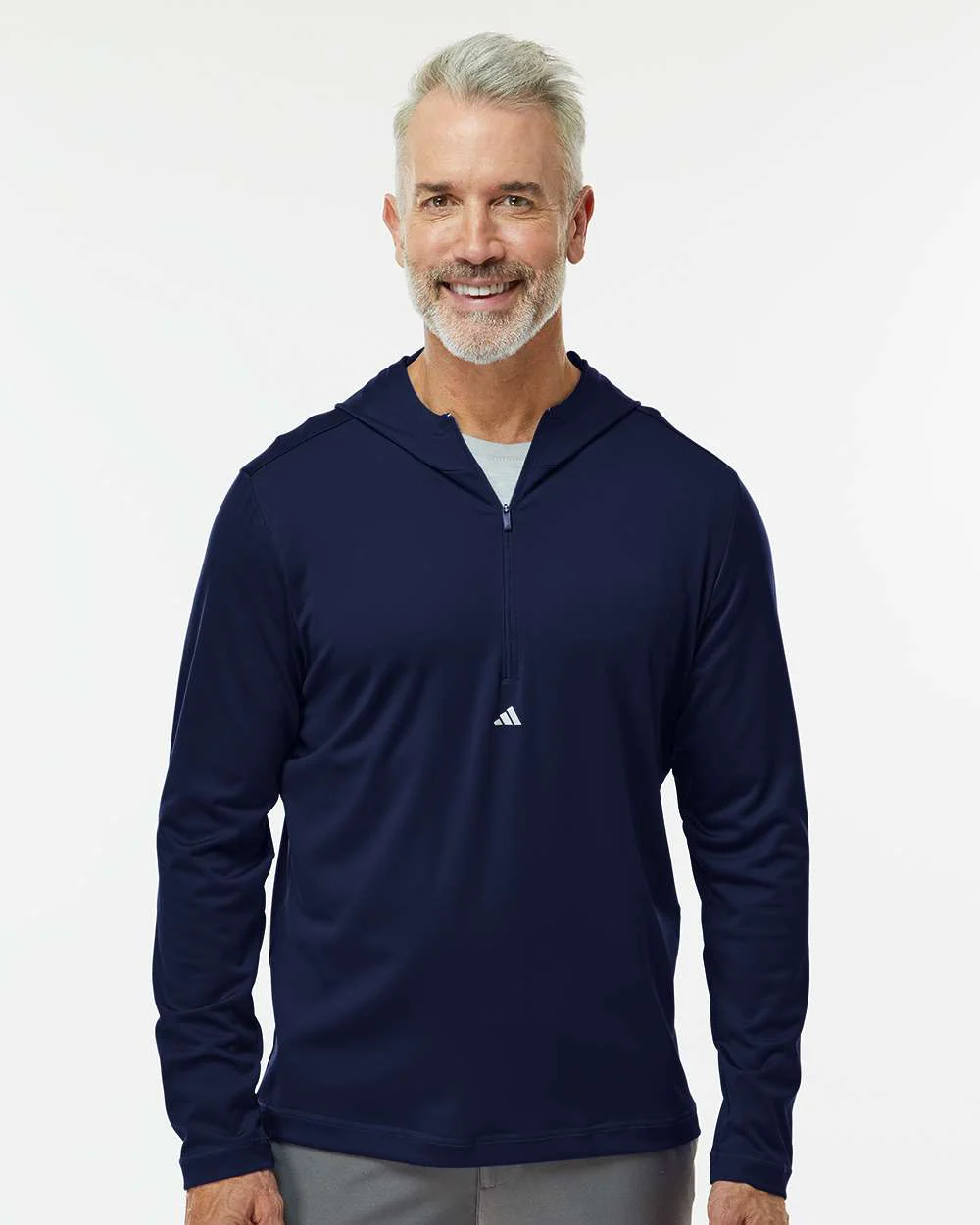 Adidas-A596-Lightweight Performance Quarter-Zip Hooded Pullover - Image 11