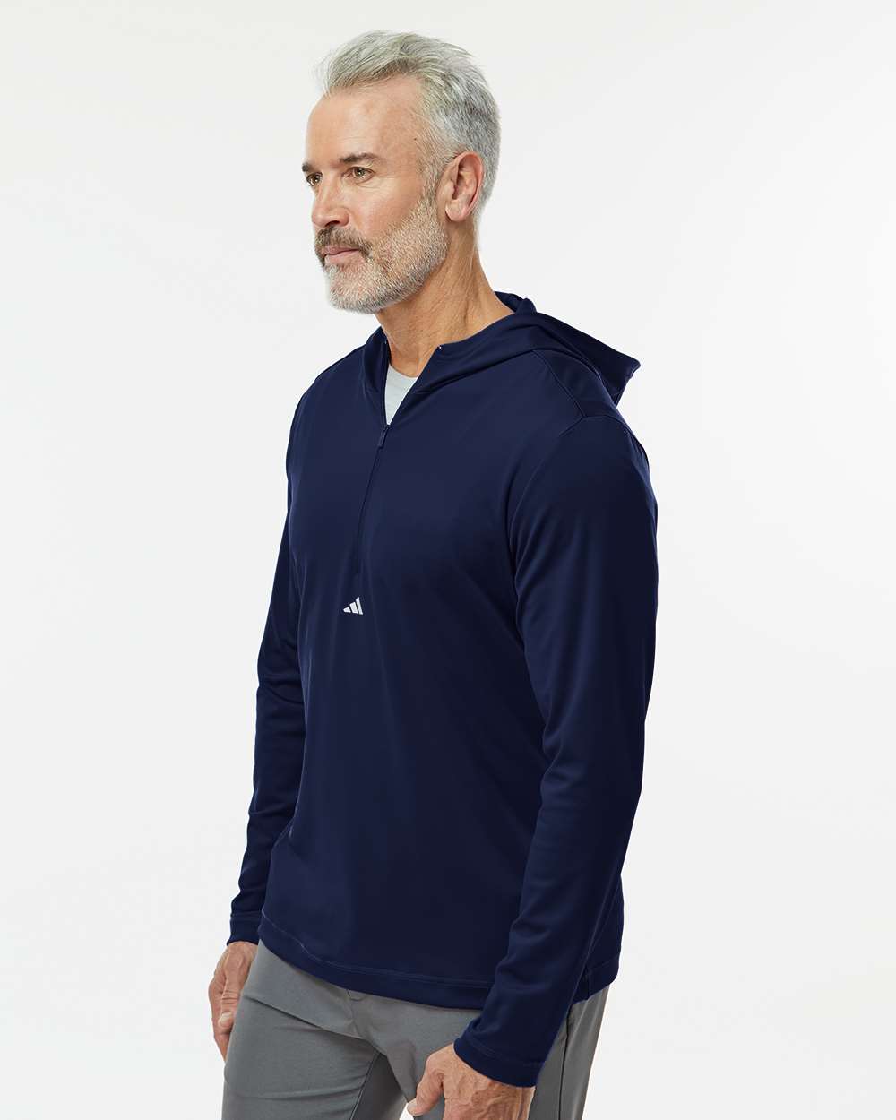Adidas-A596-Lightweight Performance Quarter-Zip Hooded Pullover - Image 12