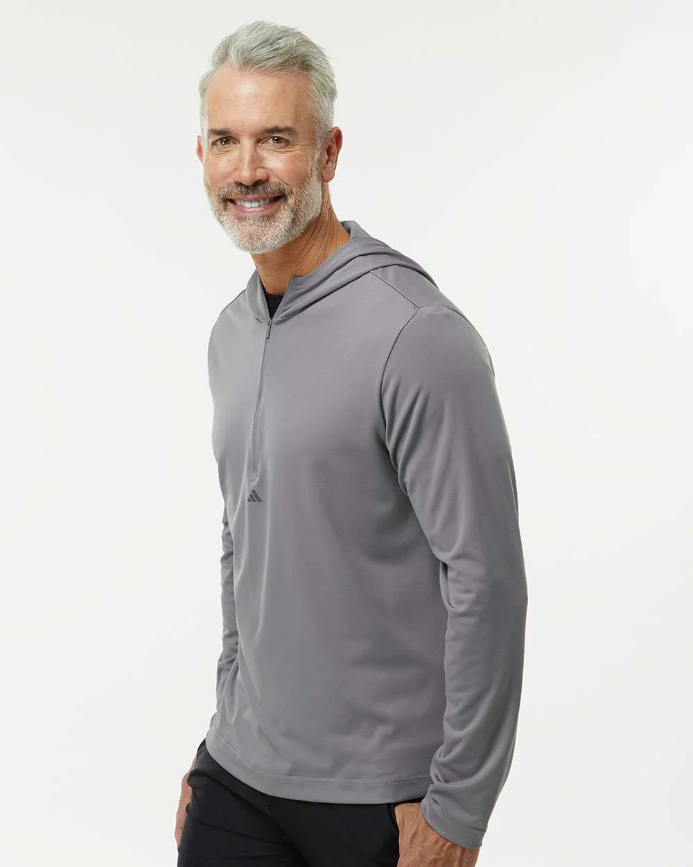 Adidas-A596-Lightweight Performance Quarter-Zip Hooded Pullover - Image 24