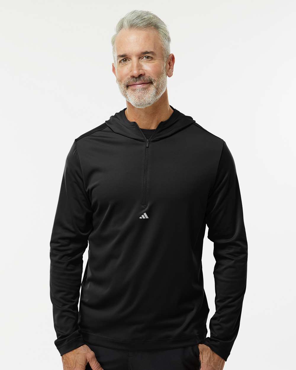 Adidas-A596-Lightweight Performance Quarter-Zip Hooded Pullover - Image 4