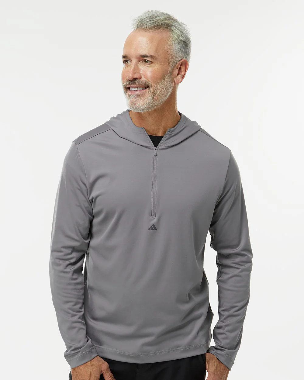 Adidas-A596-Lightweight Performance Quarter-Zip Hooded Pullover - Image 7