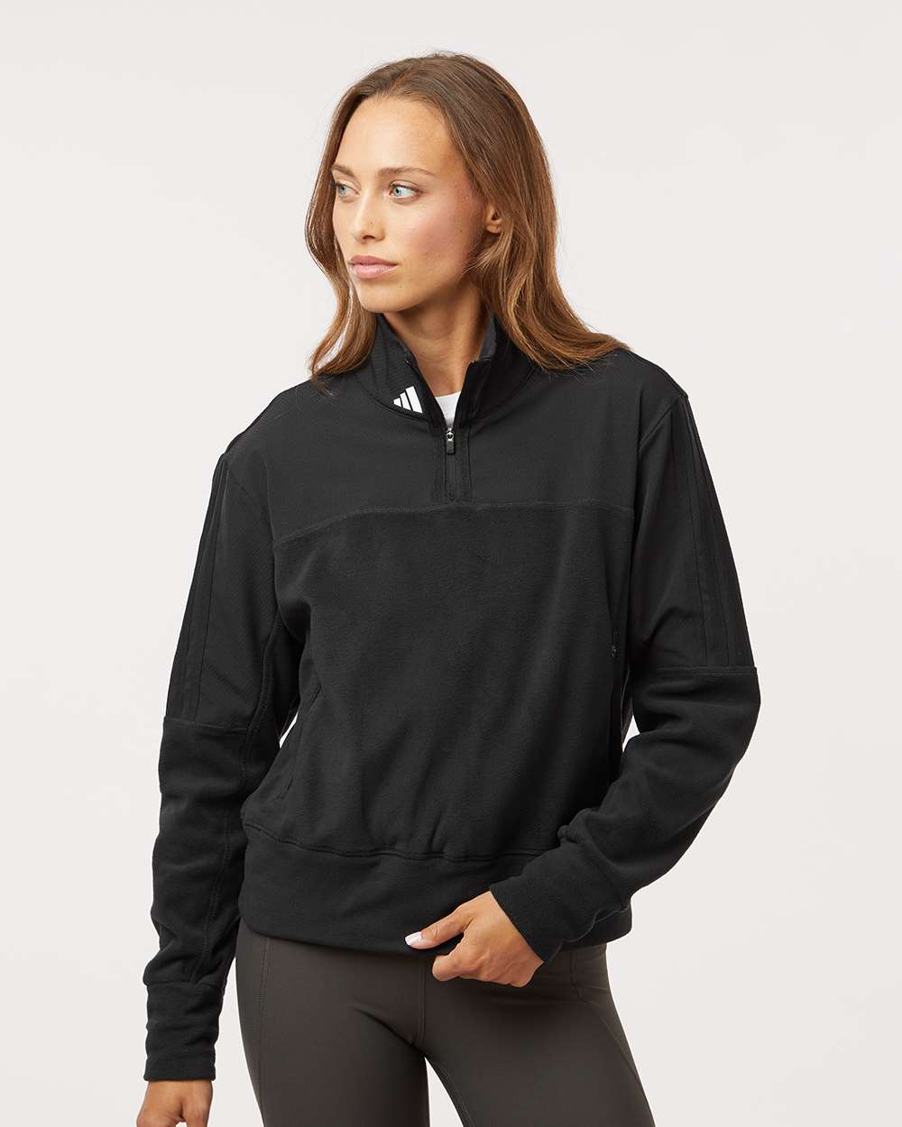 Adidas-A601-Women's Fleece Quarter-Zip Pullover - Image 11