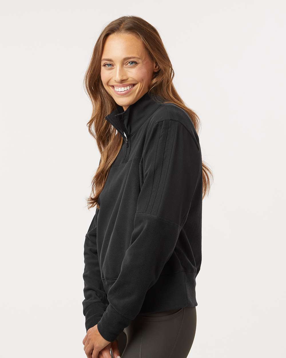 Adidas-A601-Women's Fleece Quarter-Zip Pullover - Image 12