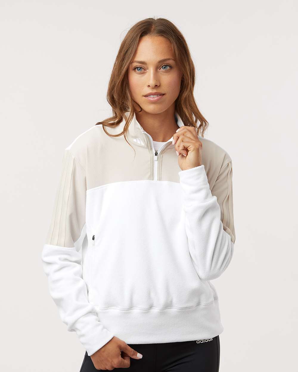 Adidas-A601-Women's Fleece Quarter-Zip Pullover - Image 4