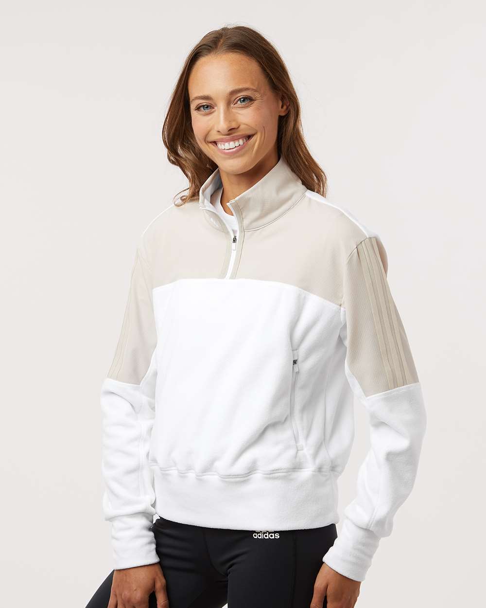 Adidas-A601-Women's Fleece Quarter-Zip Pullover - Image 5