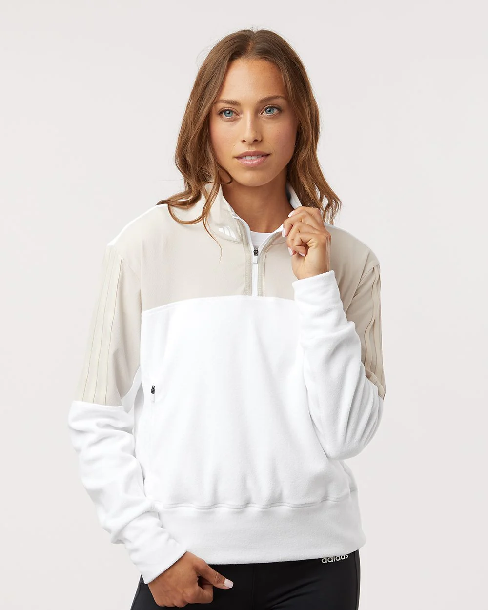 Adidas-A601-Women's Fleece Quarter-Zip Pullover - Image 7