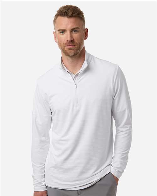 Adidas-A708-Men's Textured Stripe Quarter-Zip Pullover - Image 11