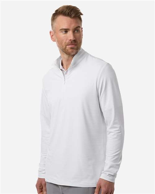 Adidas-A708-Men's Textured Stripe Quarter-Zip Pullover - Image 12
