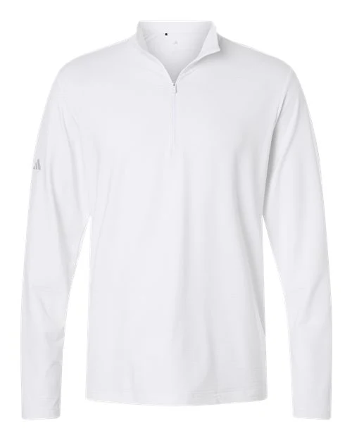 Adidas-A708-Men's Textured Stripe Quarter-Zip Pullover - Image 4