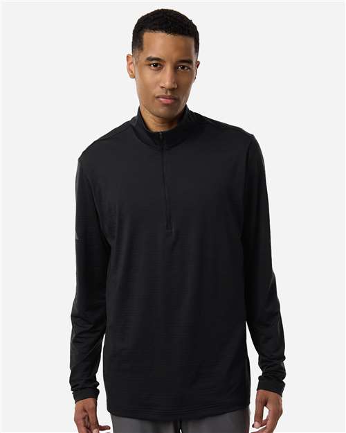 Adidas-A708-Men's Textured Stripe Quarter-Zip Pullover - Image 5