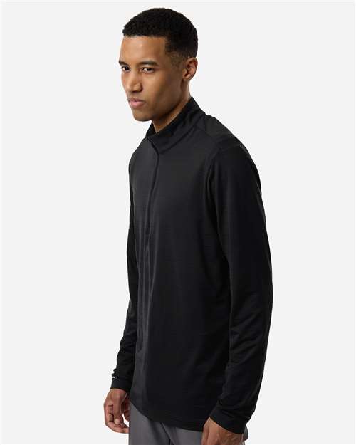 Adidas-A708-Men's Textured Stripe Quarter-Zip Pullover - Image 6