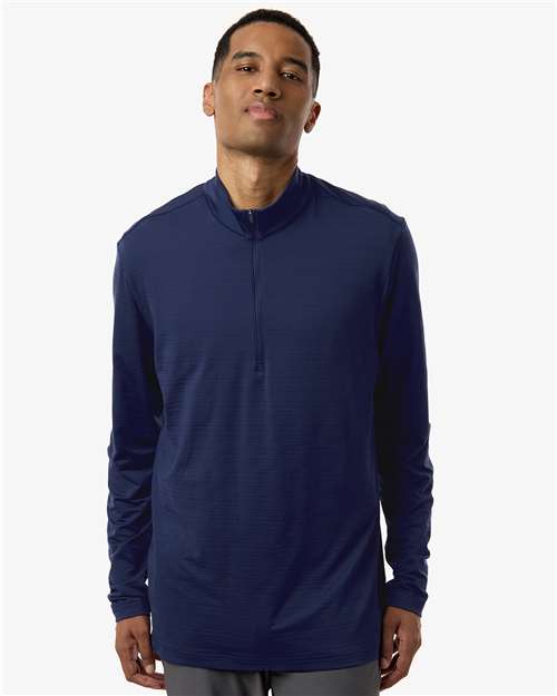 Adidas-A708-Men's Textured Stripe Quarter-Zip Pullover - Image 8