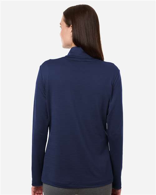 Adidas-A709-Women's Textured Stripe Quarter-Zip Pullover - Image 10