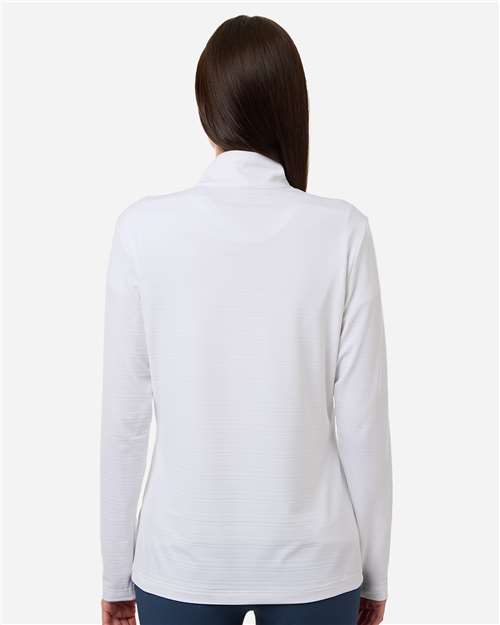 Adidas-A709-Women's Textured Stripe Quarter-Zip Pullover - Image 13