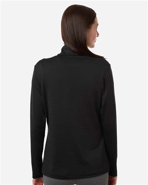 Adidas-A709-Women's Textured Stripe Quarter-Zip Pullover - Image 7