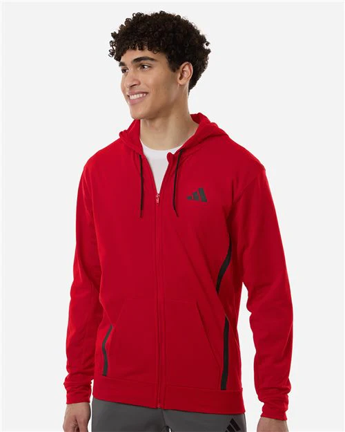 Adidas-AT208-Men's Game & Go Fleece Full-Zip Hooded Sweatshirt - Image 2